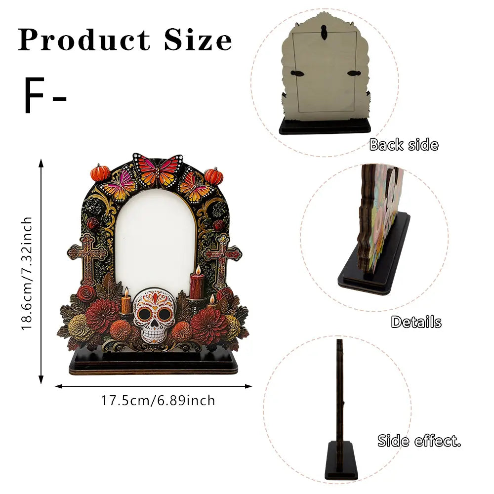 Day of the Dead Memorial Picture Frame – Colorful Wooden Remembrance Décor