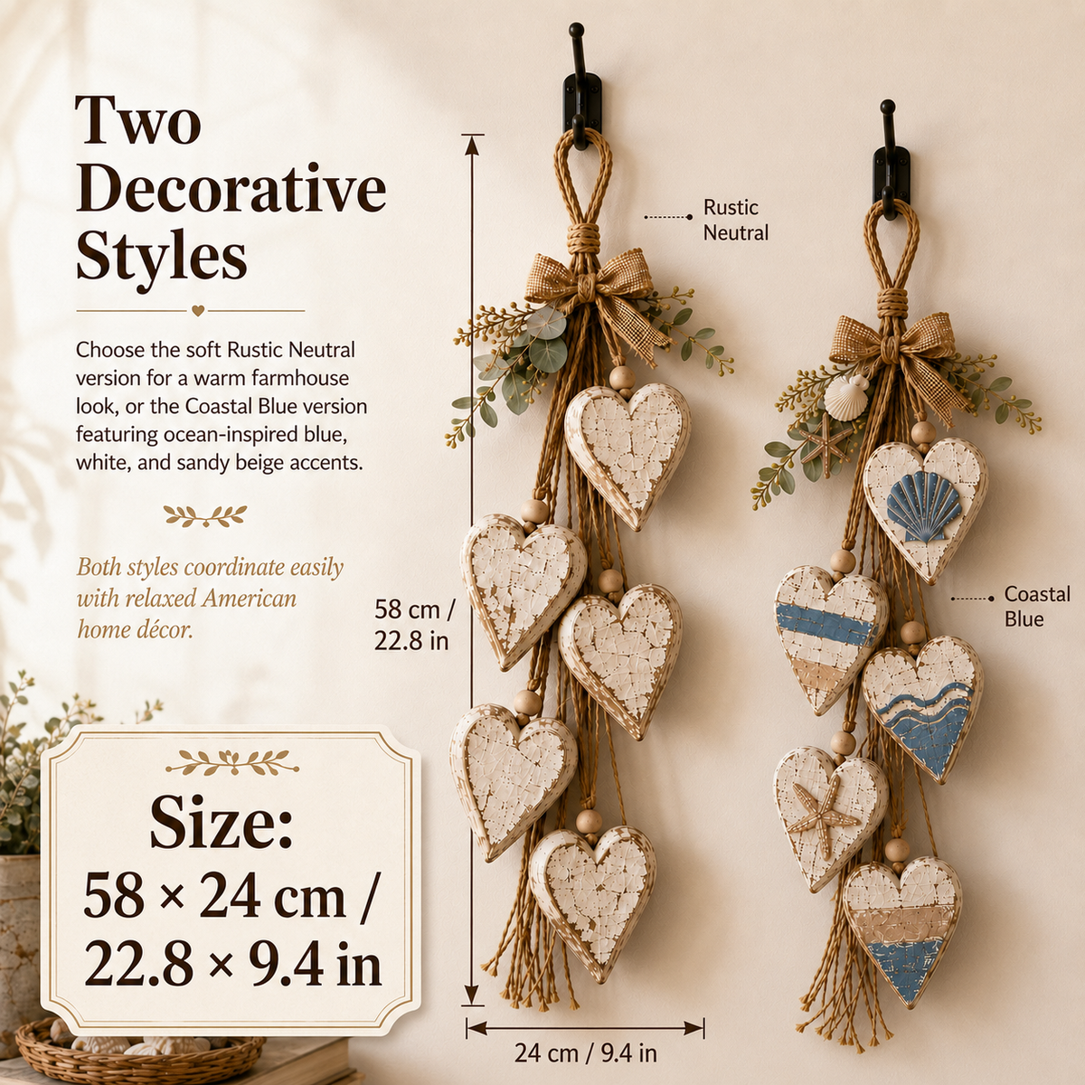 🤎 Handcrafted Wooden Heart Wall Hanging