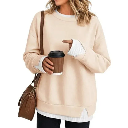 Women’s Oversized Faux-Layered Crewneck Sweatshirt