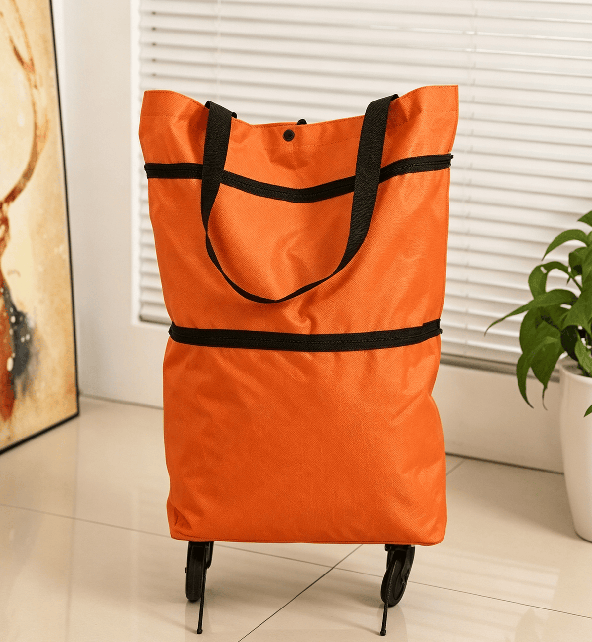 🌱✨ Limited Time 46% OFF | 🛒 2-in-1 Collapsible Rolling Shopping Bag
