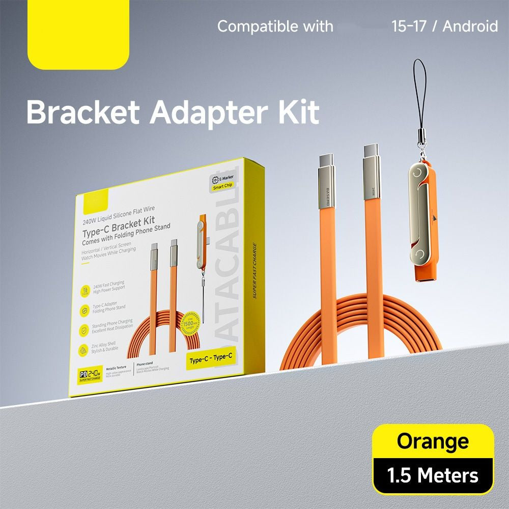 Charge Faster, Hold Smarter — 240W USB-C Cable + Built-In Phone Stand⚡