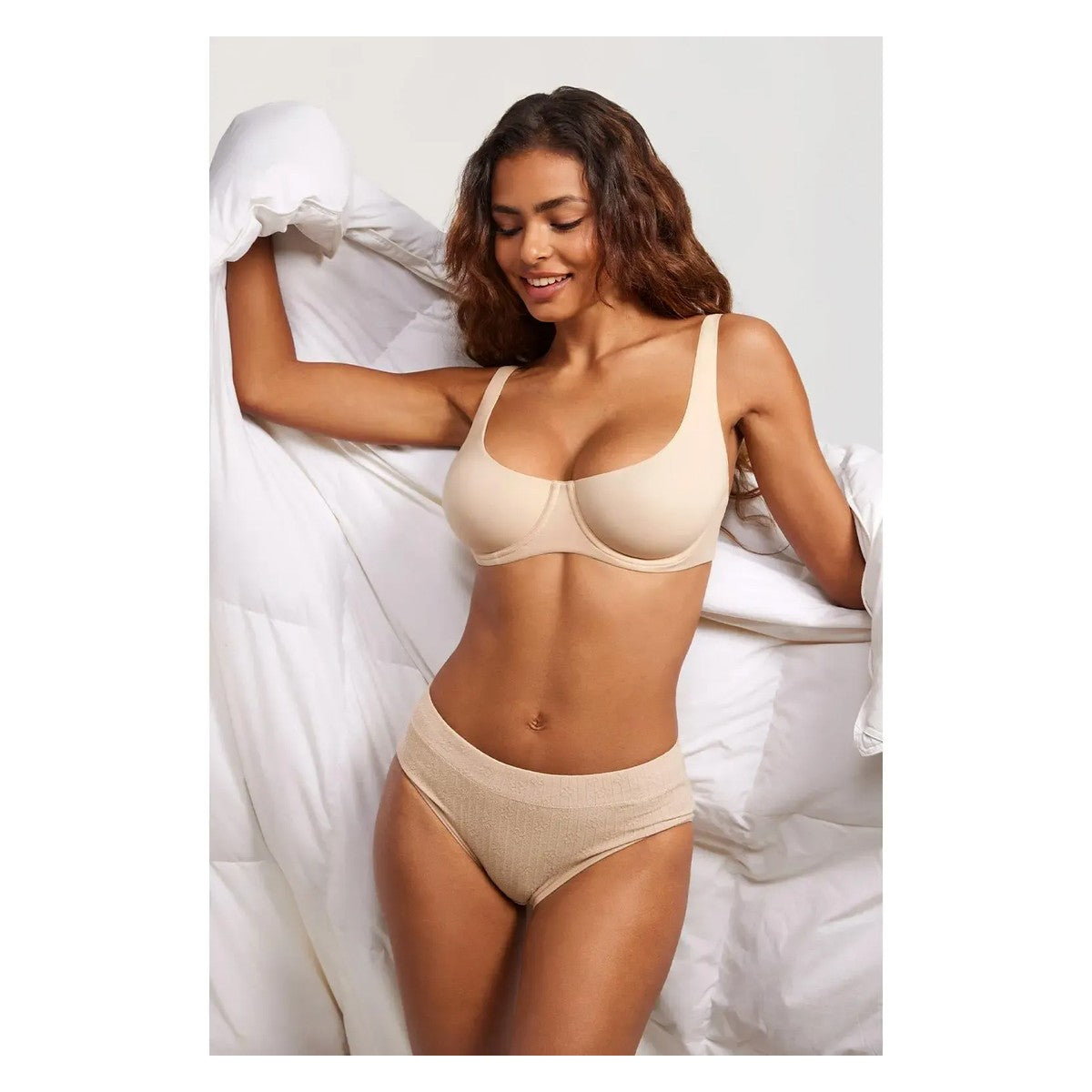 ⚡Flash Sale 👍 Unlined Balconette Bra Underwired Double Layer Cup Adjustable Straps Soft Stretchy Invisible Under Low Cut Tops